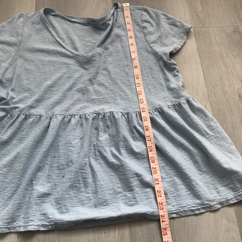 CUT LOOSE BLUE BABYDOLL T SHIRT SHORT SLEEVE PULLOVER WOMENS MEDIUM - Picture 4 of 7